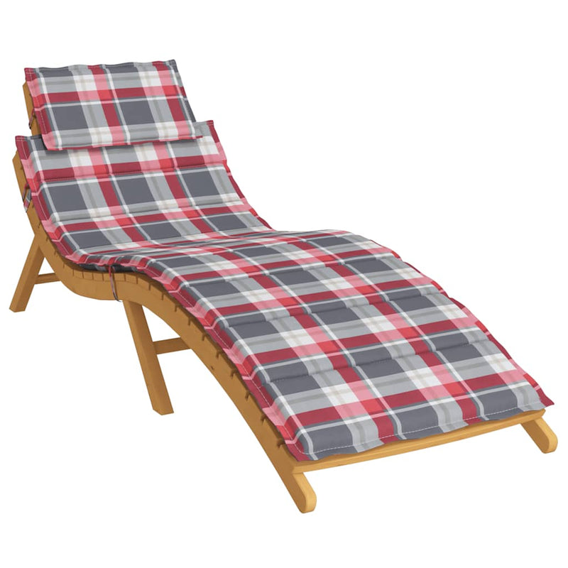 Afbeelding laden in galerijviewer, Vidaxl ligbedkussen 186x58x4 cm oxford stof ruitpatroon rood

