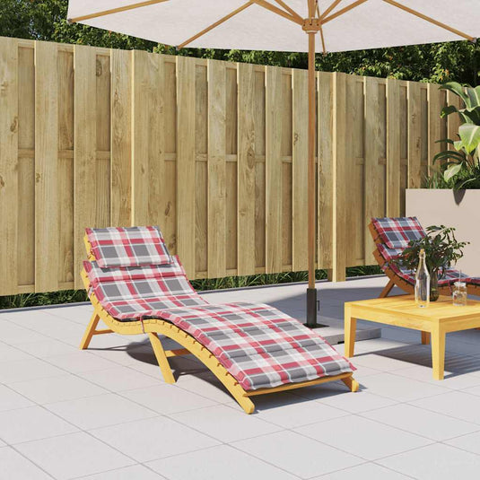 Vidaxl ligbedkussen 186x58x4 cm oxford stof ruitpatroon rood