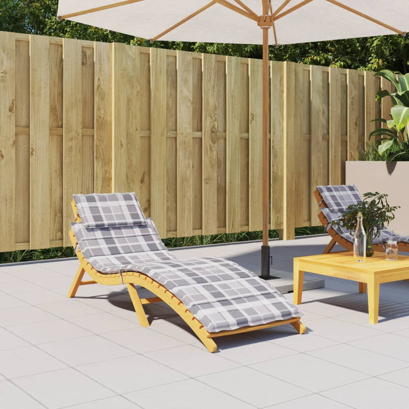 Afbeelding laden in galerijviewer, Vidaxl ligbedkussen 186x58x4 cm oxford stof ruitpatroon grijs
