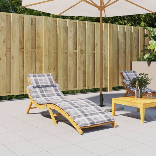 Vidaxl ligbedkussen 186x58x4 cm oxford stof ruitpatroon grijs