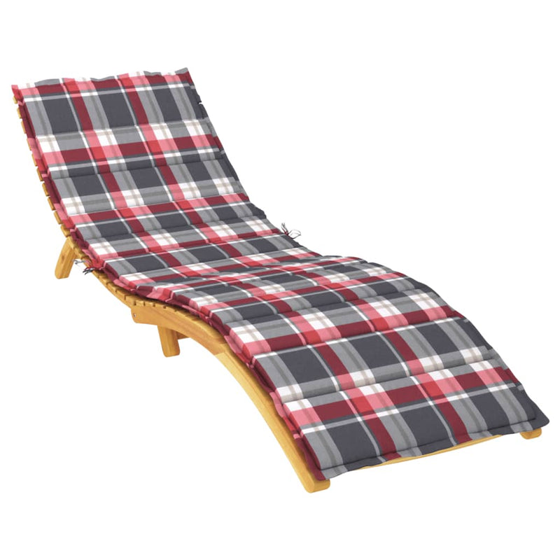 Afbeelding laden in galerijviewer, Vidaxl ligbedkussen 200x60x3 cm oxford stof ruitpatroon rood
