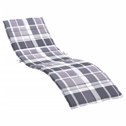 Vidaxl ligbedkussen200x60x3 cm oxford stof ruitpatroon grijs