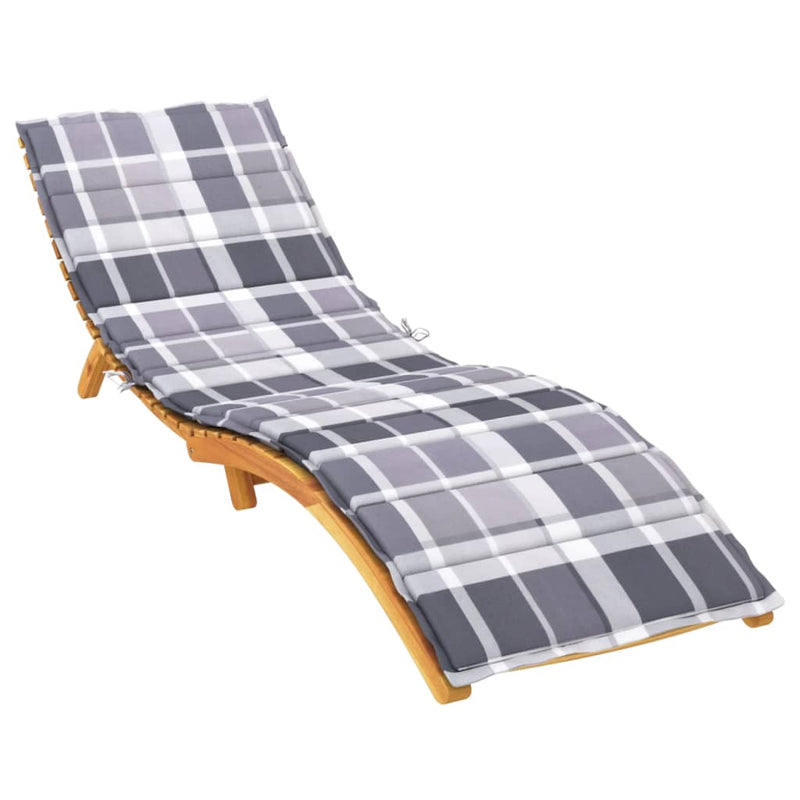 Afbeelding laden in galerijviewer, Vidaxl ligbedkussen200x60x3 cm oxford stof ruitpatroon grijs
