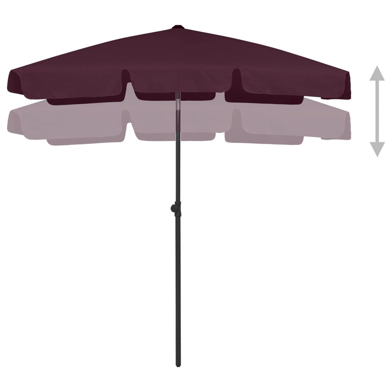 Afbeelding laden in galerijviewer, Vidaxl strandparasol 180x120 cm bordeauxrood
