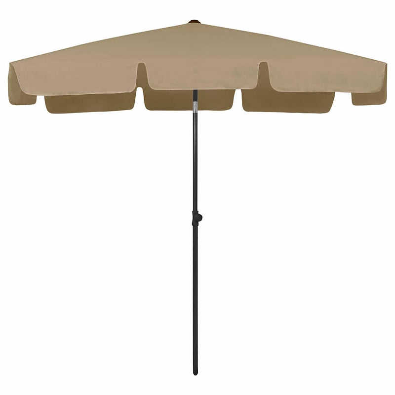 Afbeelding laden in galerijviewer, Vidaxl strandparasol 200x125 cm taupe
