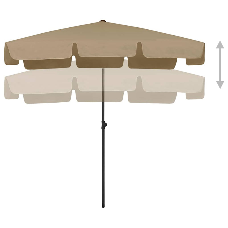 Afbeelding laden in galerijviewer, Vidaxl strandparasol 200x125 cm taupe
