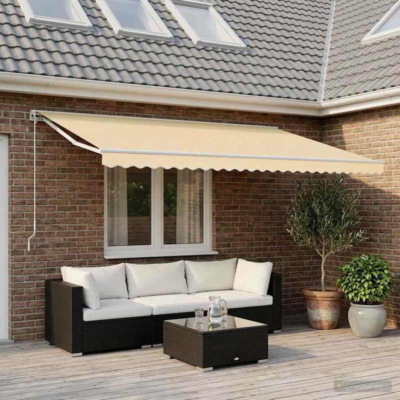 Afbeelding laden in galerijviewer, Vidaxl vervangingsdoek voor luifel 600x350 cm polyester crèmekleurig
