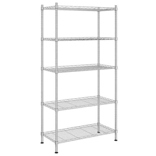 Vidaxl opbergrek 5-laags 250 kg 90x35x180 cm chroomkleurig