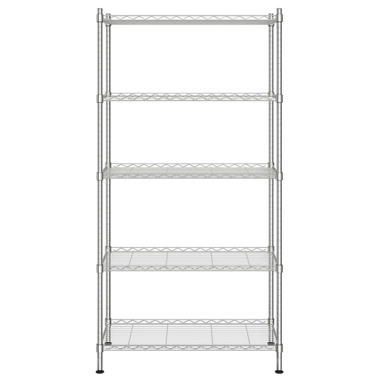 Vidaxl opbergrek 5-laags 250 kg 90x35x180 cm chroomkleurig