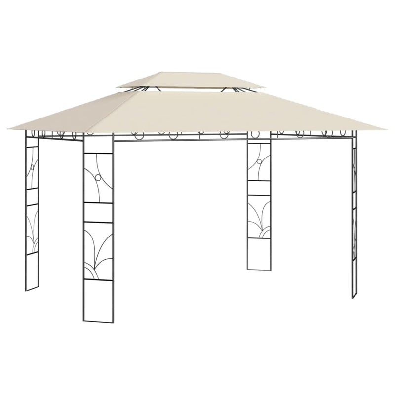 Afbeelding laden in galerijviewer, Vidaxl prieel 160 g m² 4x3x2,7 m crèmekleurig
