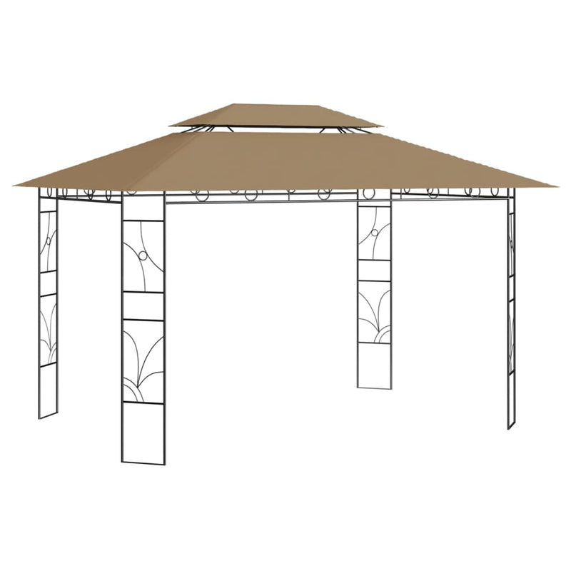 Afbeelding laden in galerijviewer, Vidaxl prieel 160 g m² 4x3x2,7 m taupe
