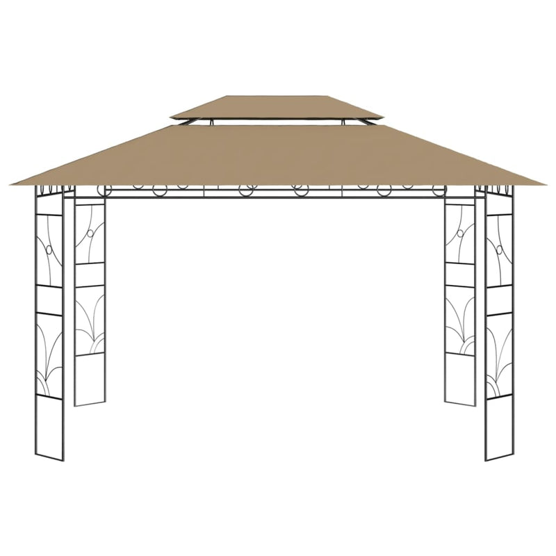Afbeelding laden in galerijviewer, Vidaxl prieel 160 g m² 4x3x2,7 m taupe
