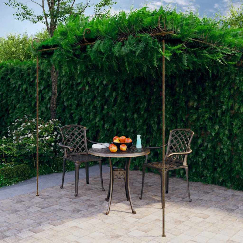 Afbeelding laden in galerijviewer, Vidaxl tuinpergola 3x3x2,5 m ijzer antiekbruin
