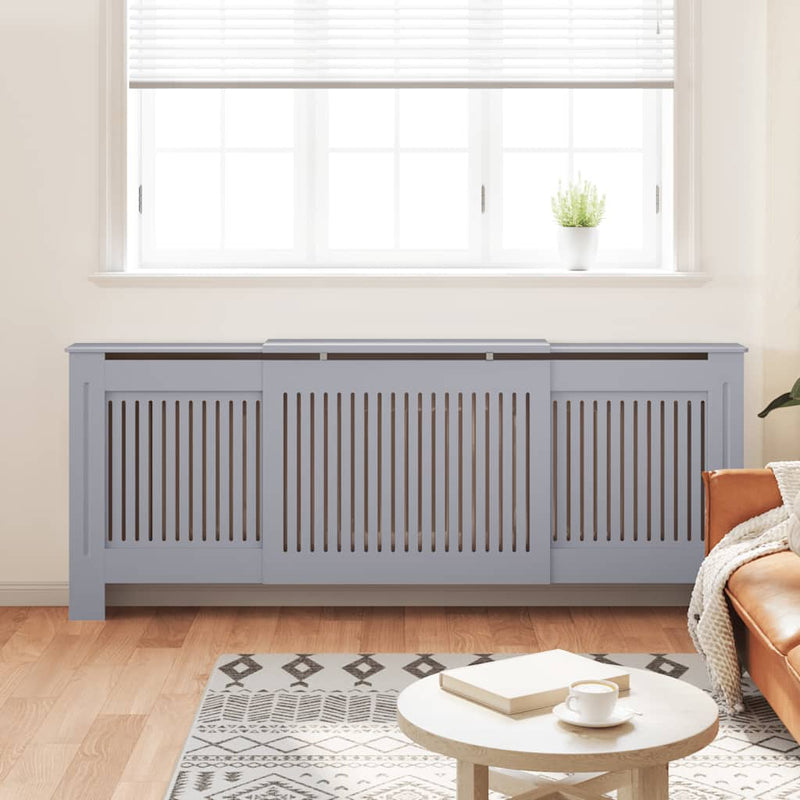 Afbeelding laden in galerijviewer, Vidaxl radiatorombouw 205 cm mdf grijs
