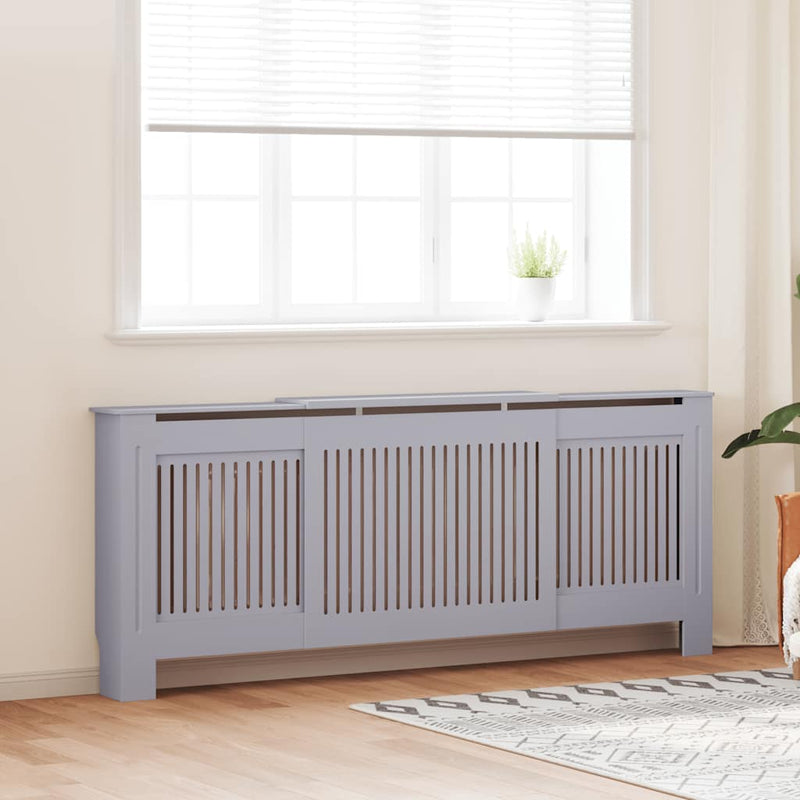 Afbeelding laden in galerijviewer, Vidaxl radiatorombouw 205 cm mdf grijs
