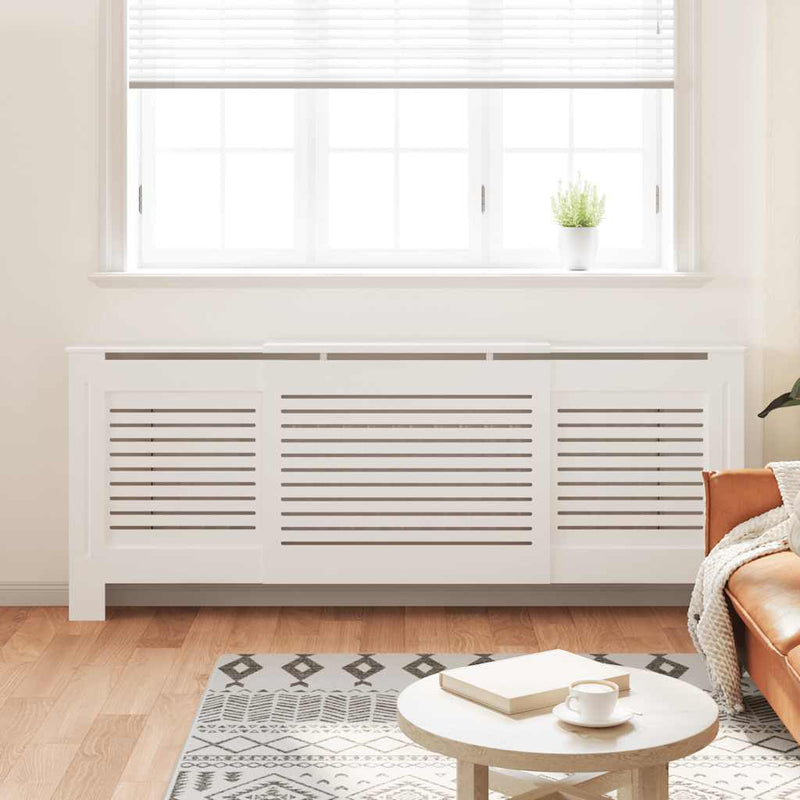 Afbeelding laden in galerijviewer, Vidaxl radiatorombouw 205 cm mdf wit
