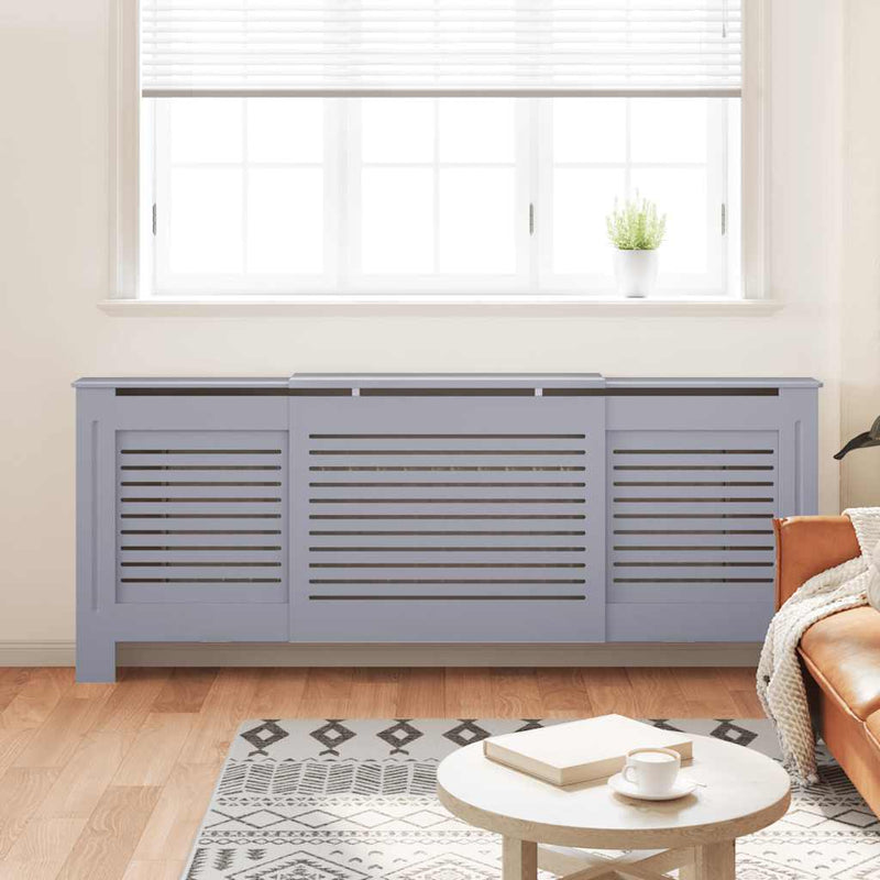 Afbeelding laden in galerijviewer, Vidaxl radiatorombouw 205 cm mdf grijs
