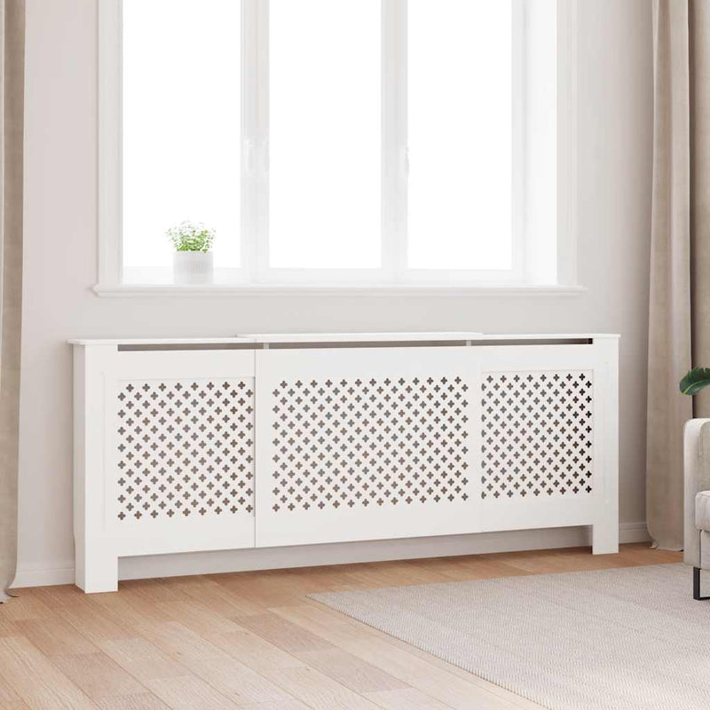 Afbeelding laden in galerijviewer, Vidaxl radiatorombouw 205 cm mdf wit
