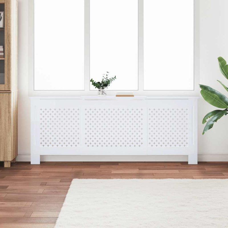 Afbeelding laden in galerijviewer, Vidaxl radiatorombouw 205 cm mdf wit
