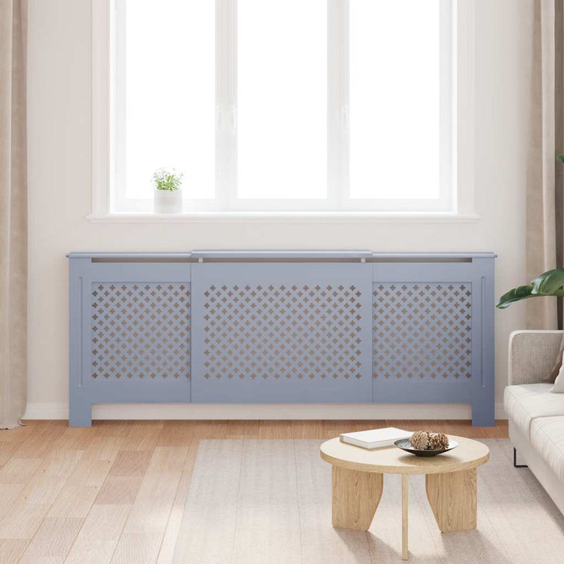 Afbeelding laden in galerijviewer, Vidaxl radiatorombouw 205 cm mdf grijs
