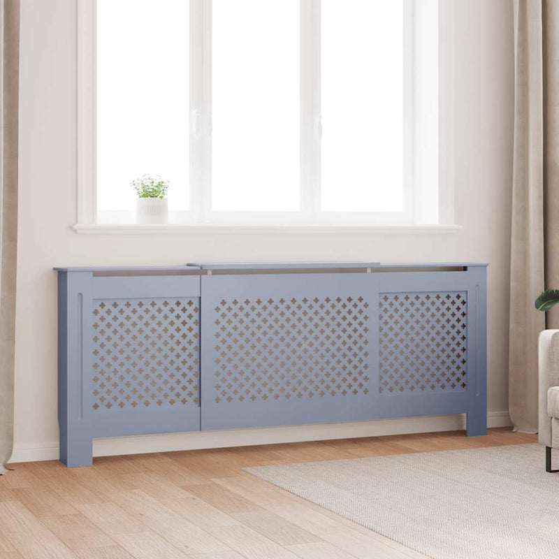 Afbeelding laden in galerijviewer, Vidaxl radiatorombouw 205 cm mdf grijs
