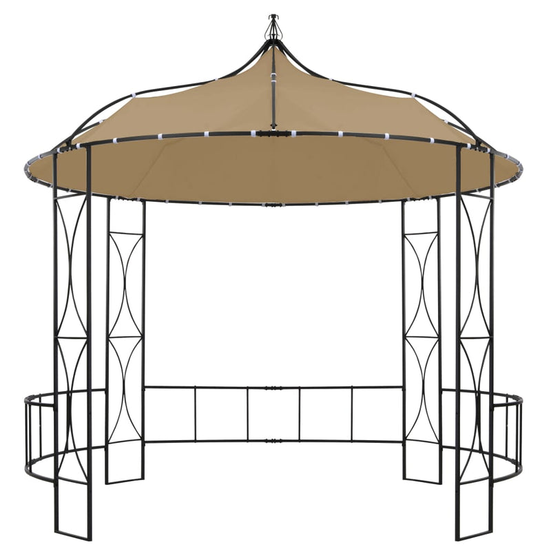 Afbeelding laden in galerijviewer, Vidaxl prieel rond 300x290 cm taupe

