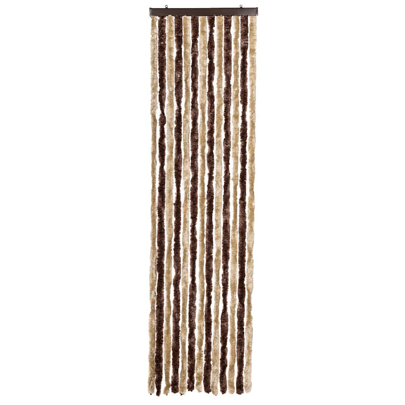 Afbeelding laden in galerijviewer, Vidaxl vliegengordijn 56x200 cm chenille beige en lichtbruin
