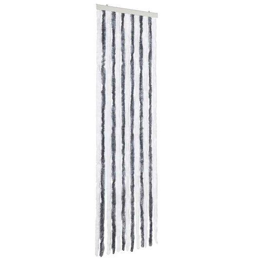 Vidaxl vliegengordijn 56x200 cm chenille grijs en wit