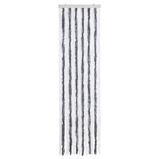 Vidaxl vliegengordijn 56x200 cm chenille grijs en wit