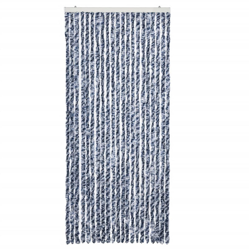 Afbeelding laden in galerijviewer, Vidaxl vliegengordijn 90x200 cm chenille blauw en wit
