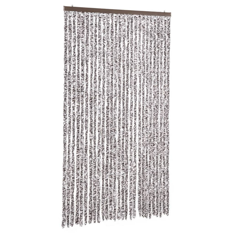 Afbeelding laden in galerijviewer, Vidaxl vliegengordijn 118x220 cm chenille bruin en beige
