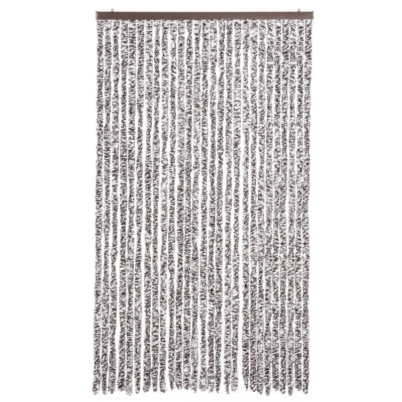Afbeelding laden in galerijviewer, Vidaxl vliegengordijn 118x220 cm chenille bruin en beige
