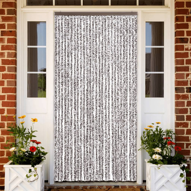 Afbeelding laden in galerijviewer, Vidaxl vliegengordijn 118x220 cm chenille bruin en beige

