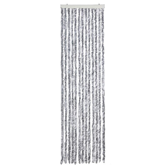 Vidaxl vliegengordijn 56x200 cm chenille wit en grijs