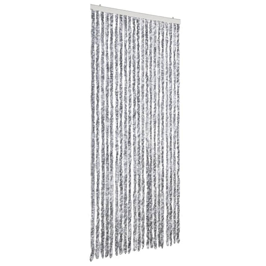 Vidaxl vliegengordijn 90x200 cm chenille wit en grijs