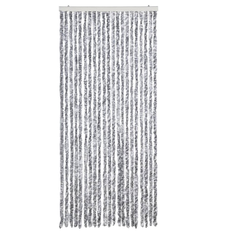 Afbeelding laden in galerijviewer, Vidaxl vliegengordijn 90x200 cm chenille wit en grijs
