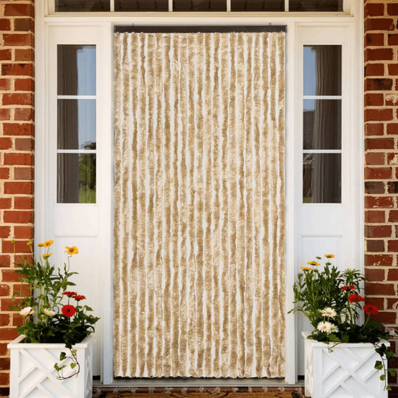 Afbeelding laden in galerijviewer, Vidaxl vliegengordijn 90x200 cm chenille beige
