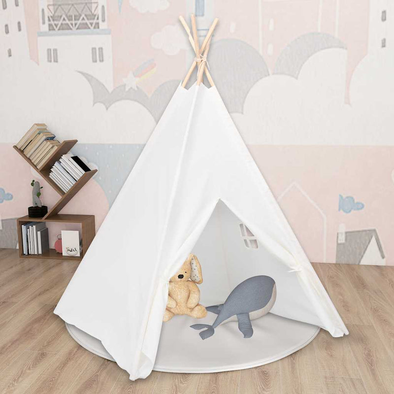Afbeelding laden in galerijviewer, Vidaxl kindertipitent met tas 120x120x150 cm peachskin wit
