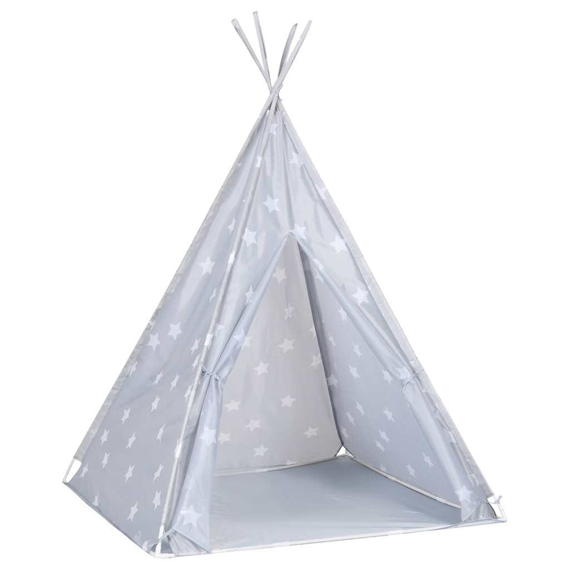 Afbeelding laden in galerijviewer, Vidaxl kindertipitent met tas 115x115x160 cm polyester grijs
