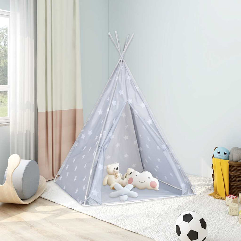 Afbeelding laden in galerijviewer, Vidaxl kindertipitent met tas 115x115x160 cm polyester grijs

