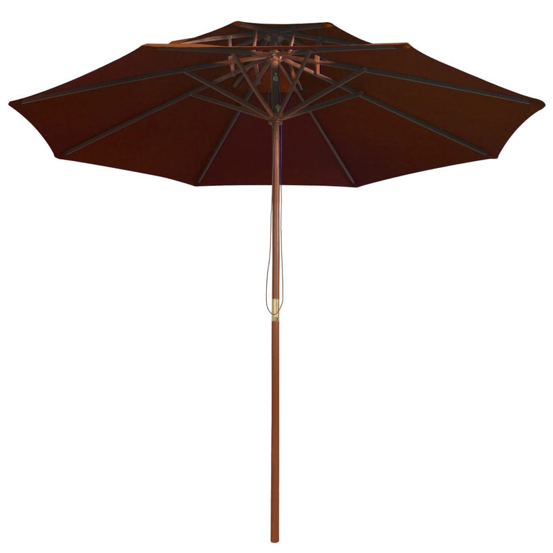 Afbeelding laden in galerijviewer, Vidaxl parasol dubbeldekker met houten paal 270 cm terracottakleurig
