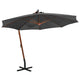 Vidaxl zweefparasol met paal 3,5x2,9 m massief vurenhout antraciet