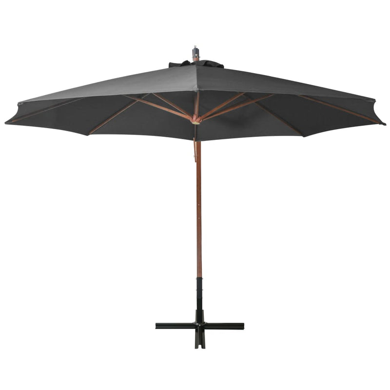 Afbeelding laden in galerijviewer, Vidaxl zweefparasol met paal 3,5x2,9 m massief vurenhout antraciet
