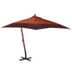 Vidaxl zweefparasol met paal 3x3 m massief vurenhout terracottakleurig