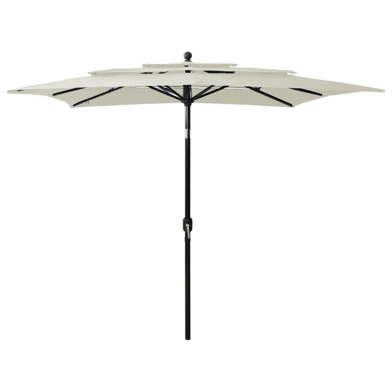 Afbeelding laden in galerijviewer, Vidaxl parasol 3-laags met aluminium paal 2,5x2,5 m zandkleurig
