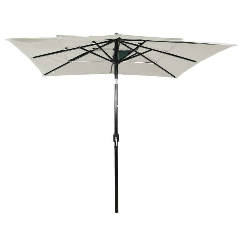 Afbeelding laden in galerijviewer, Vidaxl parasol 3-laags met aluminium paal 2,5x2,5 m zandkleurig
