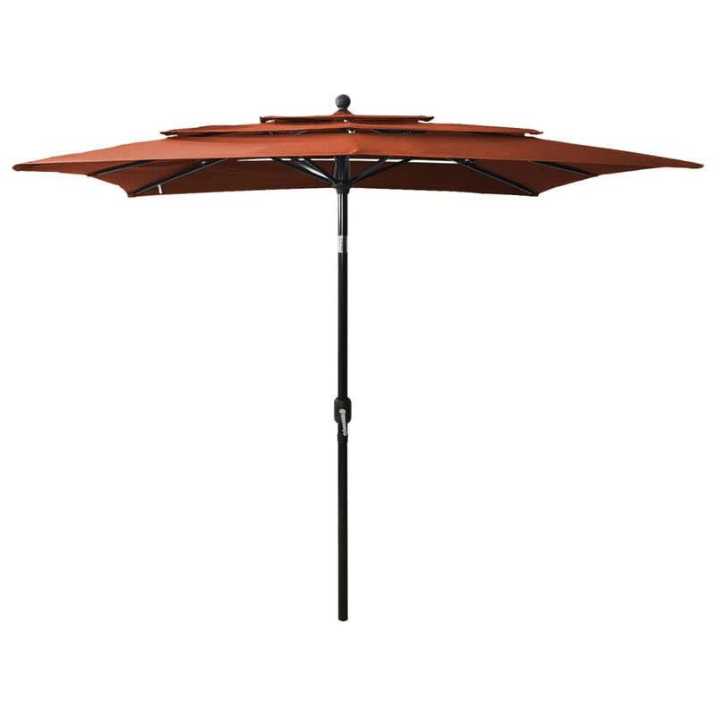 Afbeelding laden in galerijviewer, Vidaxl parasol 3-laags met aluminium paal 2,5x2,5 m terracottakleurig
