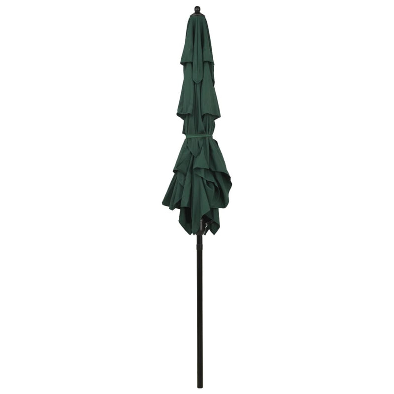 Afbeelding laden in galerijviewer, Vidaxl parasol 3-laags met aluminium paal 2x2 m groen
