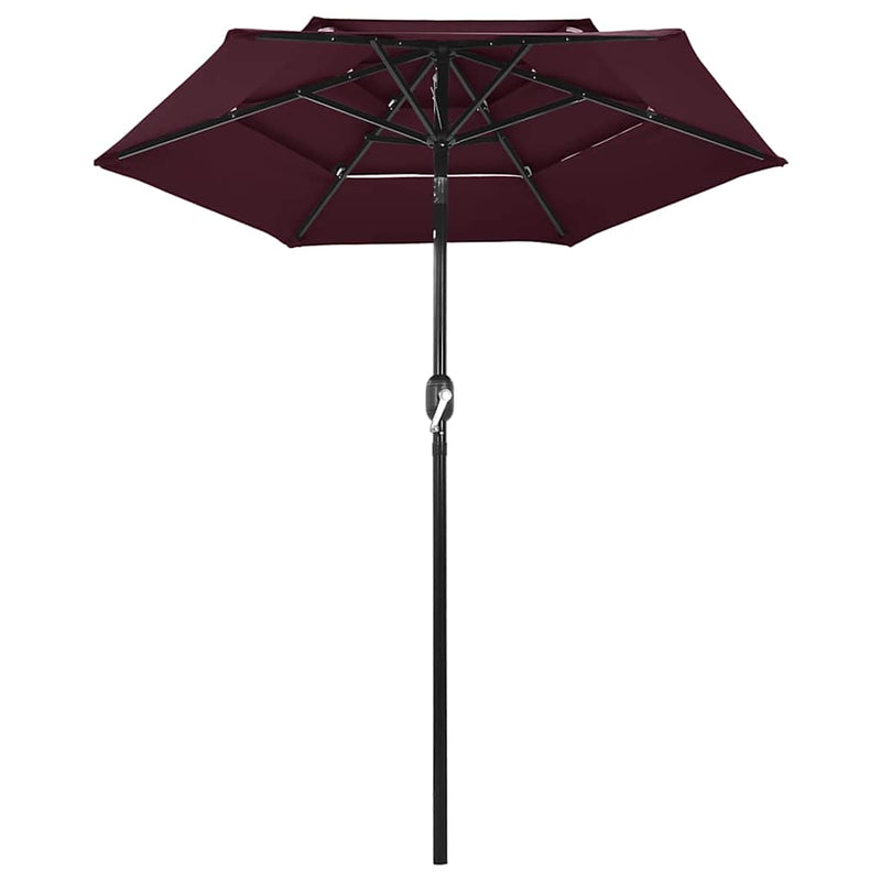 Afbeelding laden in galerijviewer, Vidaxl parasol 3-laags met aluminium paal 2 m bordeauxrood
