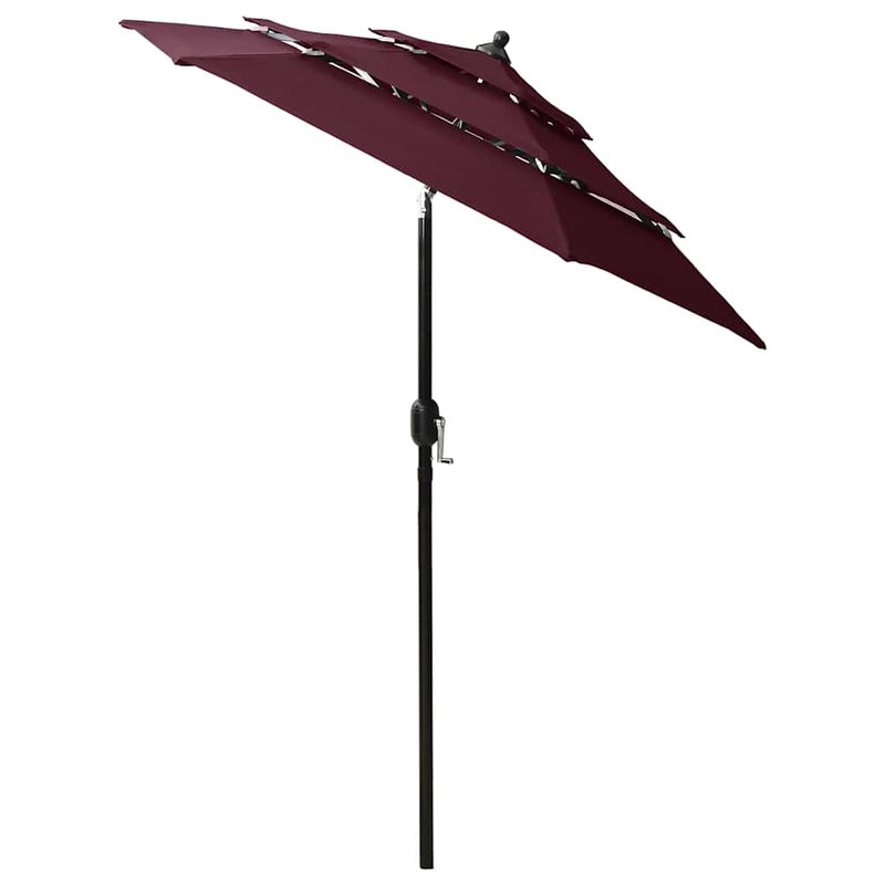 Afbeelding laden in galerijviewer, Vidaxl parasol 3-laags met aluminium paal 2 m bordeauxrood

